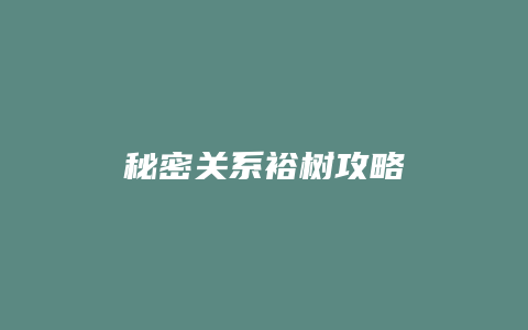 秘密关系裕树攻略