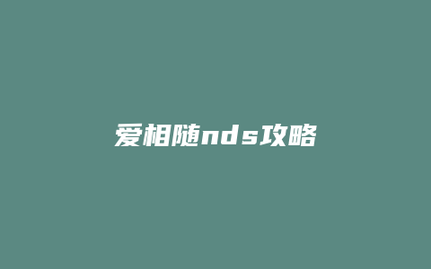 爱相随nds攻略