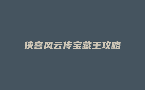 侠客风云传宝藏王攻略