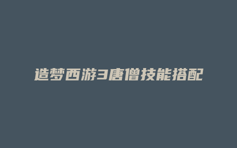 造梦西游3唐僧技能搭配