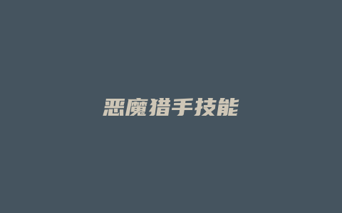 恶魔猎手技能