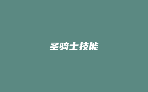 圣骑士技能