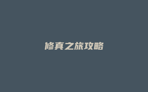 修真之旅攻略