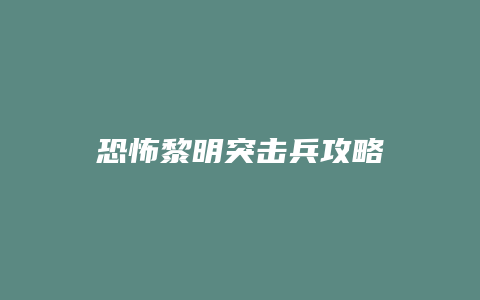 恐怖黎明突击兵攻略