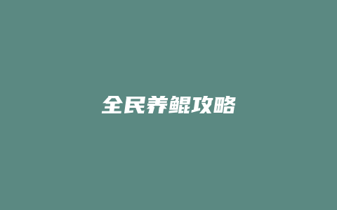 全民养鲲攻略