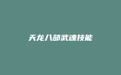 天龙八部武魂技能