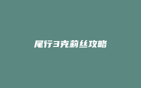 尾行3克莉丝攻略