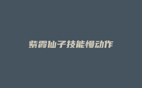 紫霞仙子技能慢动作