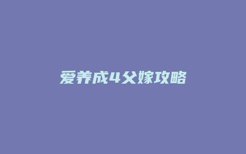 爱养成4父嫁攻略