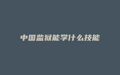 中国监狱能学什么技能