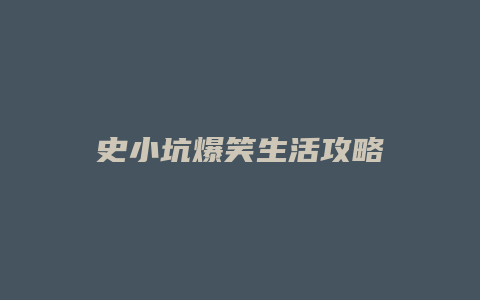 史小坑爆笑生活攻略