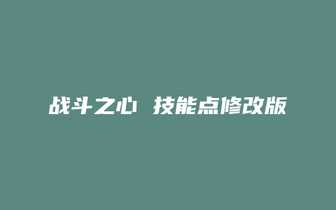 战斗之心 技能点修改版