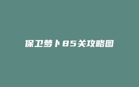 保卫萝卜85关攻略图