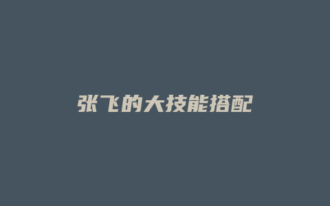 张飞的大技能搭配
