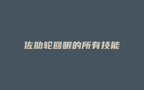 佐助轮回眼的所有技能