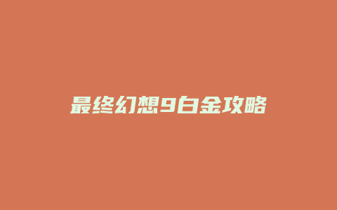 最终幻想9白金攻略
