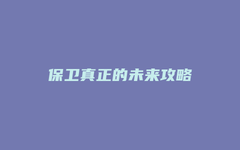 保卫真正的未来攻略