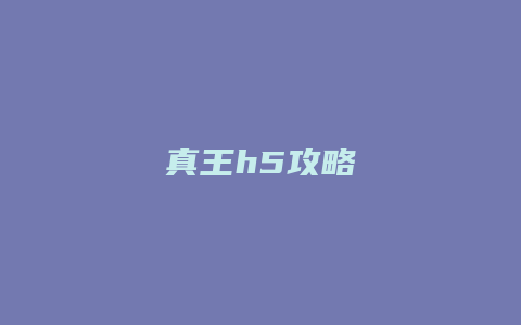 真王h5攻略