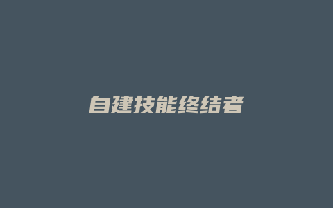 自建技能终结者
