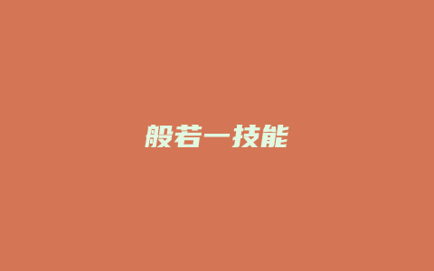 般若一技能