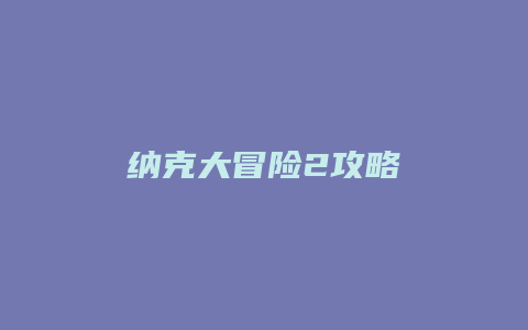 纳克大冒险2攻略