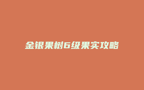 金银果树6级果实攻略