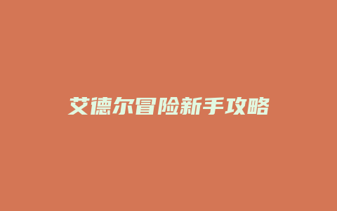 艾德尔冒险新手攻略