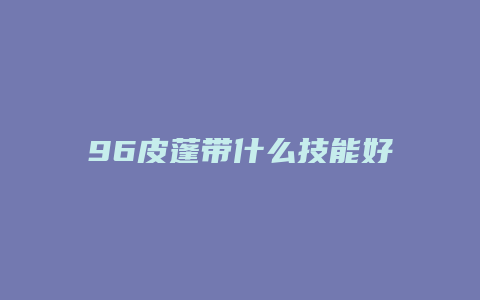 96皮蓬带什么技能好