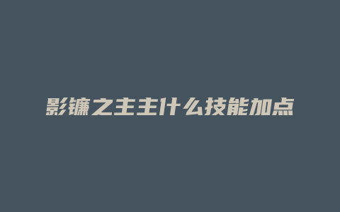 影镰之主主什么技能加点