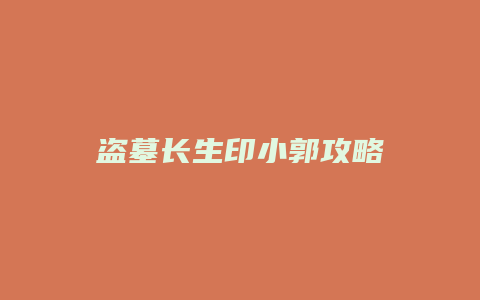 盗墓长生印小郭攻略