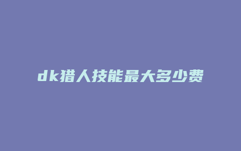 dk猎人技能最大多少费