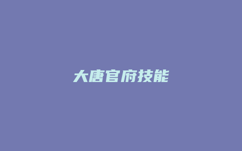 大唐官府技能