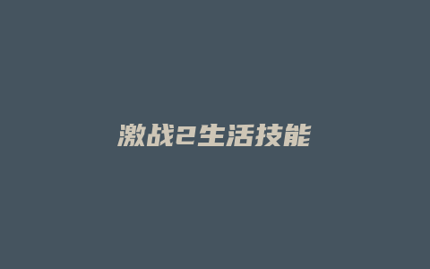 激战2生活技能