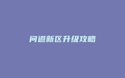 问道新区升级攻略