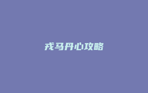 戎马丹心攻略