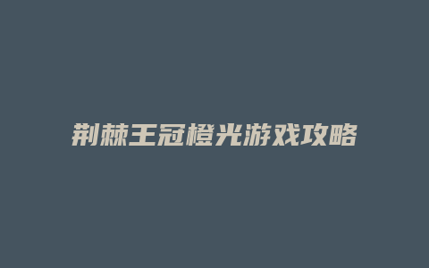 荆棘王冠橙光游戏攻略