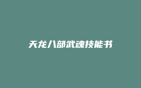 天龙八部武魂技能书