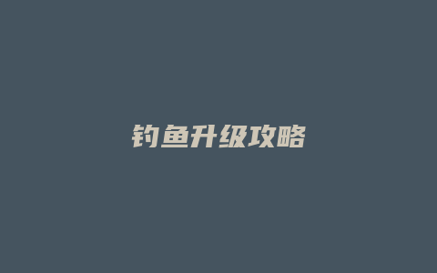 钓鱼升级攻略
