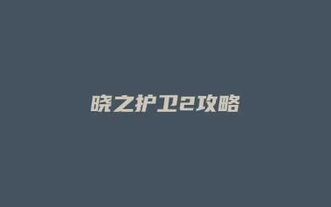 晓之护卫2攻略