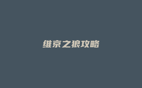 维京之狼攻略
