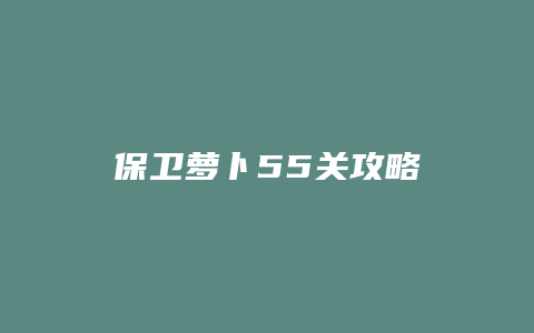 保卫萝卜55关攻略