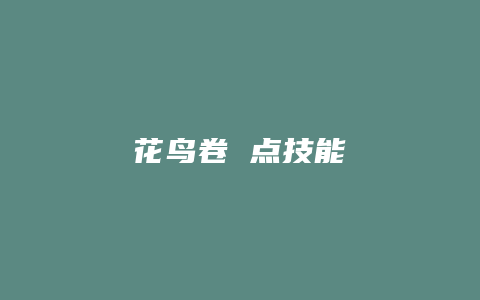 花鸟卷 点技能