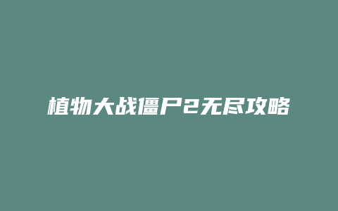 植物大战僵尸2无尽攻略