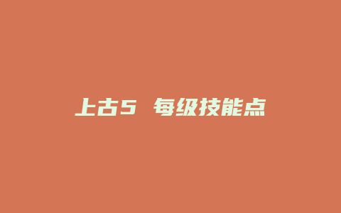 上古5 每级技能点
