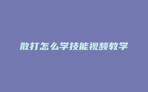 散打怎么学技能视频教学视频教学