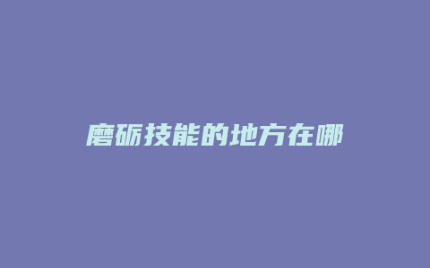磨砺技能的地方在哪