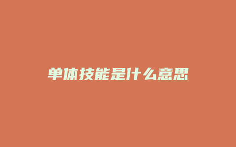 单体技能是什么意思