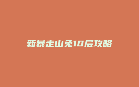 新暴走山兔10层攻略