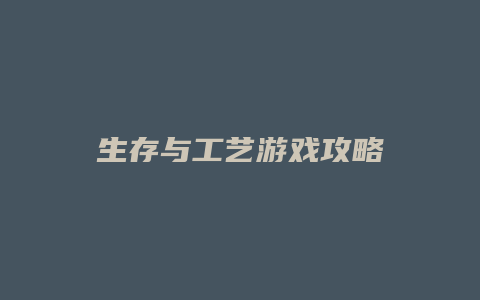 生存与工艺游戏攻略