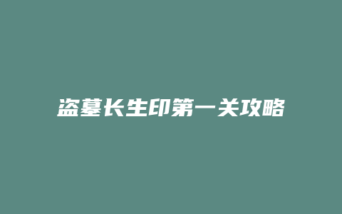 盗墓长生印第一关攻略